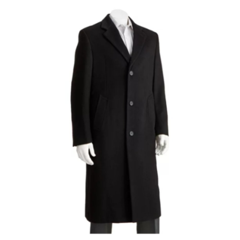 Jean-Paul Germain Classic-Fit Sander Wool-Blend Top Coat-Black-48R-NWOT